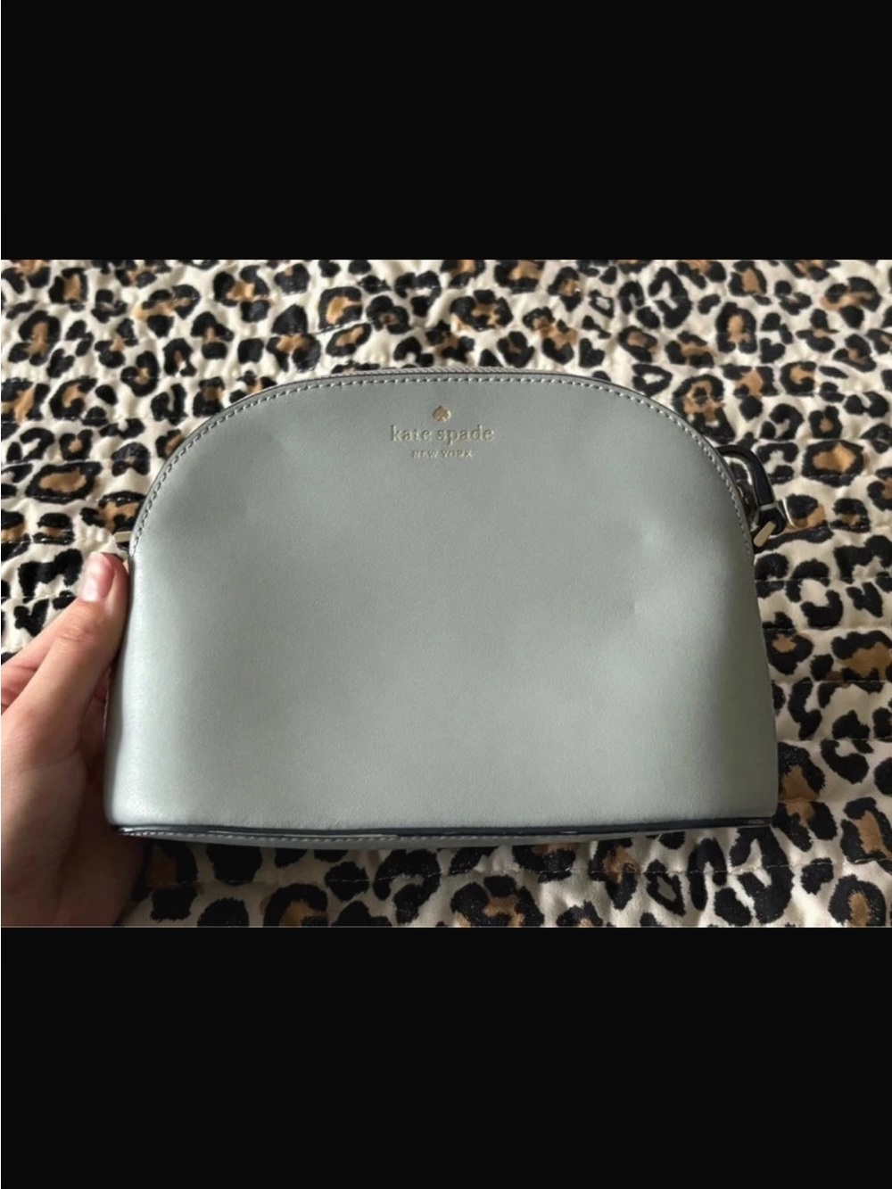 kate spade new york dome-shaped leather crossbody gray-blue